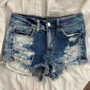 American Eagle shorts bleached/distressed